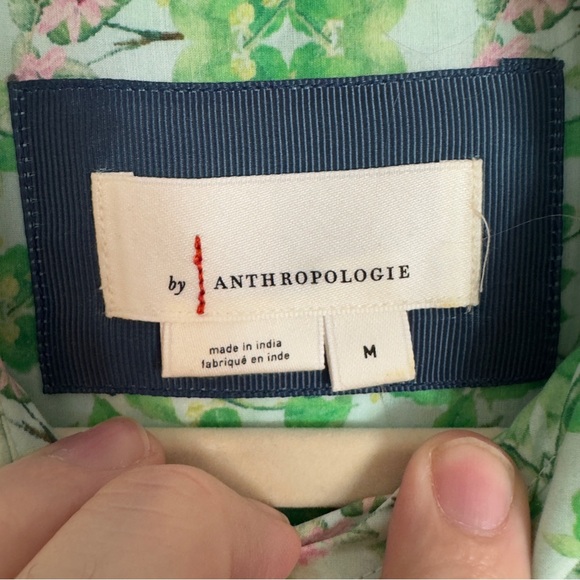 Anthropologie Floral Maxi Shirt Dress | Size M | Tropical Garden Print - Picture 5 of 8